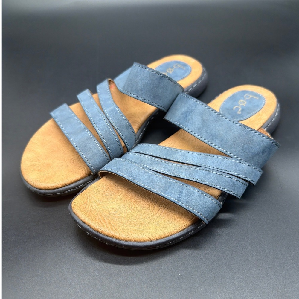 b.o.c. Born Concept‎ Womens Blue Multi Strap Slide Sandals BC0930004 Size 6M